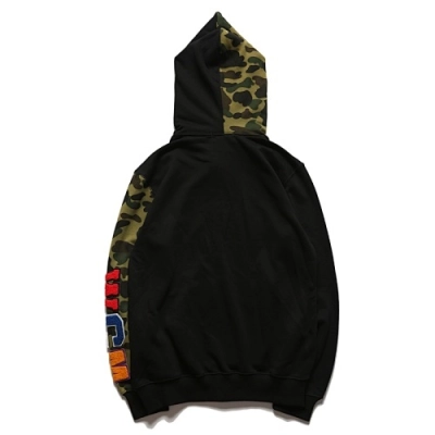 EM Sneakers BAPE Green Camouflage Half Sleeves Full Zip Hoodie 02