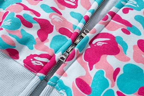 EM Sneakers BAPE Miami Co-Branded Double Hooded Shark Head Zip Hoodie 