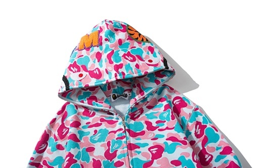EM Sneakers BAPE Miami Co-Branded Double Hooded Shark Head Zip Hoodie 