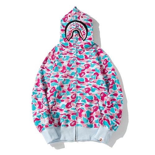 EM Sneakers BAPE Miami Co-Branded Double Hooded Shark Head Zip Hoodie 
