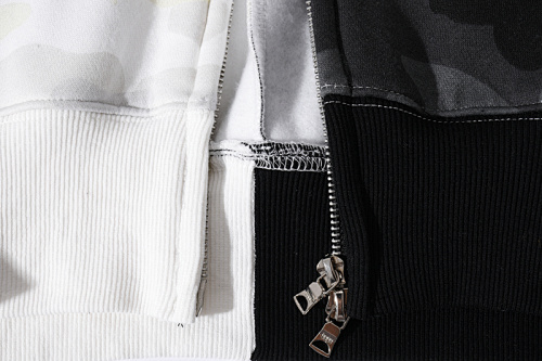 EM Sneakers BAPE Shark Head Black & White Glow-in-the-Dark Color-block Hoodie