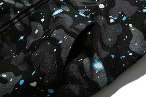EM Sneakers BAPE Shark Head Tiger Head Zipper Starry Sky Camouflage Double Hooded Hoodie Dark Gray