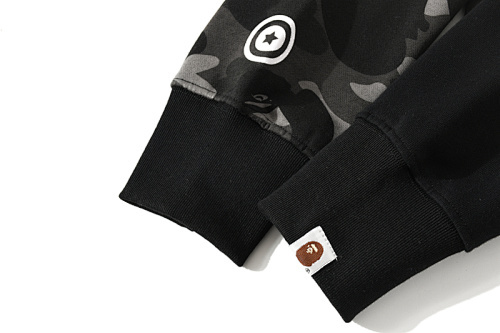 EM Sneakers BAPE Tiger Head Double Hood Camouflage Patchwork Hoodie