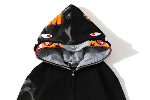 EM Sneakers BAPE Tiger Head Double Hood Camouflage Patchwork Hoodie