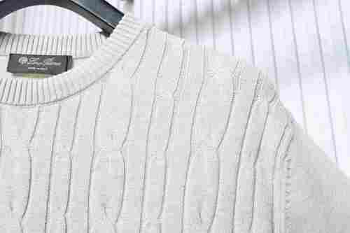 EM Sneakers Loro Piana LP Crewneck Short-Sleeve Knit Oatmeal