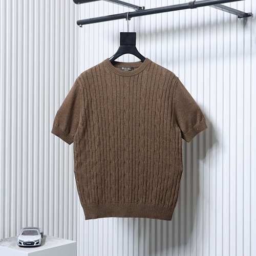 EM Sneakers Loro Piana LP Crewneck Short-Sleeve Knit Brown