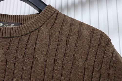 EM Sneakers Loro Piana LP Crewneck Short-Sleeve Knit Brown