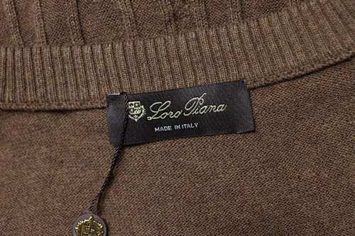 EM Sneakers Loro Piana LP Crewneck Short-Sleeve Knit Brown