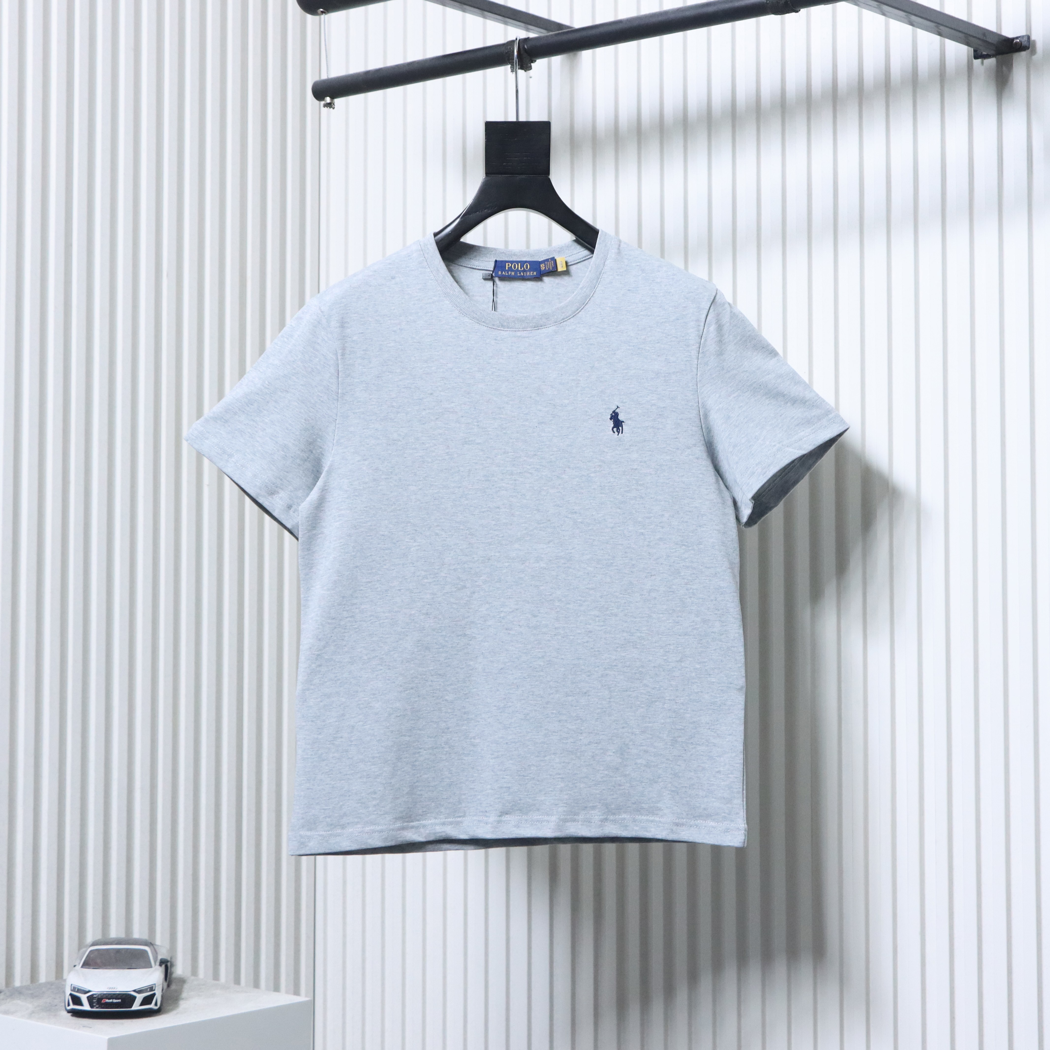 EM Sneakers Ralph Lauren Logo Crewneck T-shirt Gray