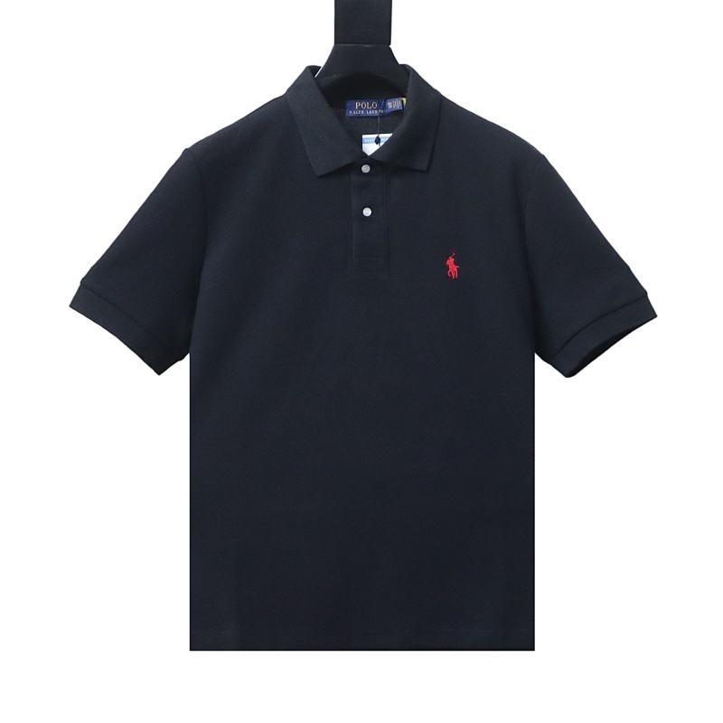 EM Sneakers Ralph Lauren Logo Embroidered Polo Shirt Black-Red Logo