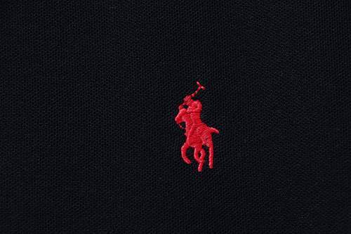 EM Sneakers Ralph Lauren Logo Embroidered Polo Shirt Black-Red Logo