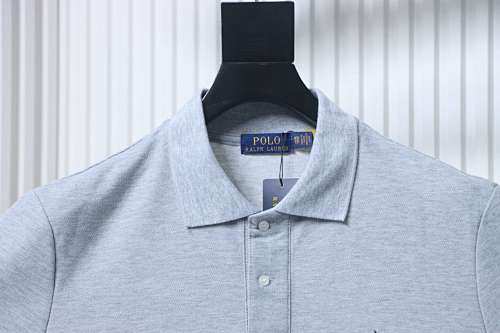 EM Sneakers Ralph Lauren Logo Embroidered Polo Shirt Gray-Navy Logo