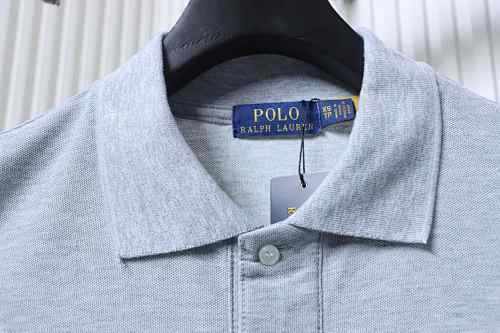 EM Sneakers Ralph Lauren Logo Embroidered Polo Shirt Gray-Navy Logo
