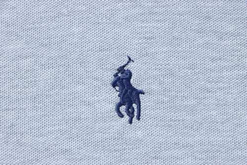 EM Sneakers Ralph Lauren Logo Embroidered Polo Shirt Gray-Navy Logo