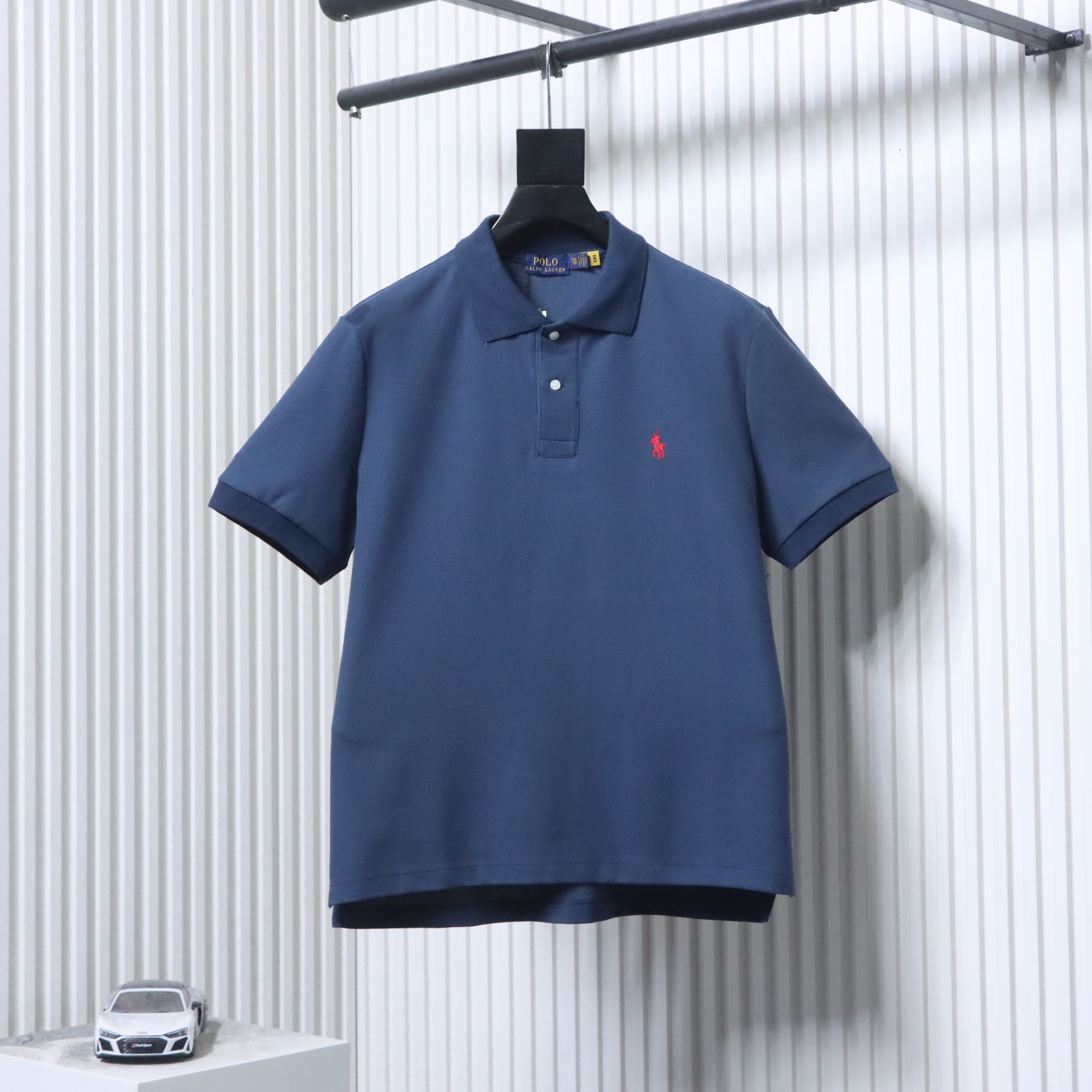 EM Sneakers Ralph Lauren Logo Embroidered Polo Shirt Navy-Red Logo