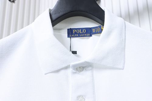 EM Sneakers Ralph Lauren Logo Embroidered Polo Shirt White-Navy Logo