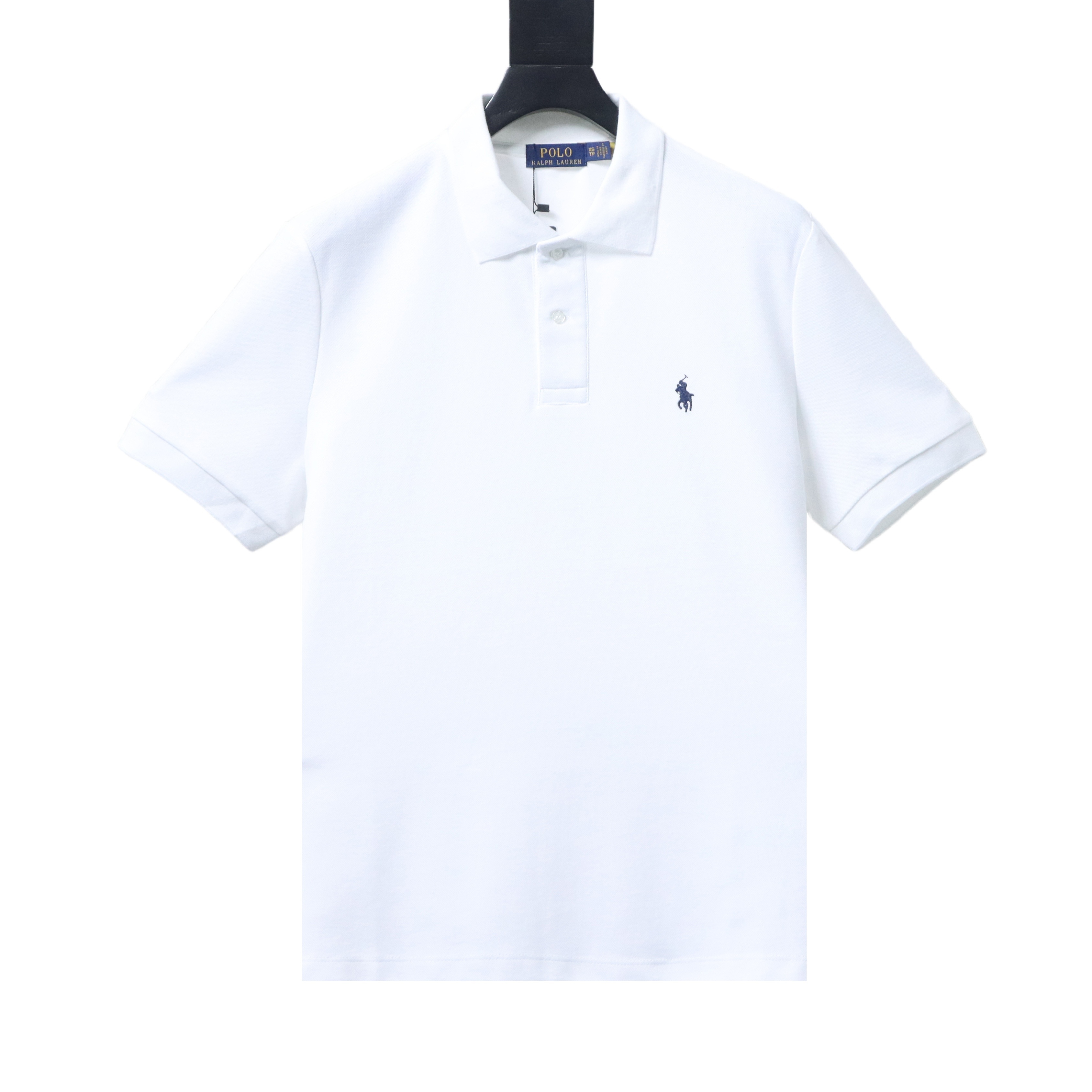 EM Sneakers Ralph Lauren Logo Embroidered Polo Shirt White-Navy Logo