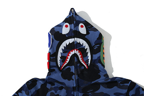 EM Sneakers BAPE 1st Camo Shark Full Zip Hoodie Navy