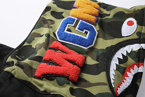 EM Sneakers BAPE 2nd Shark Full Zip Hoodie Black/Camo