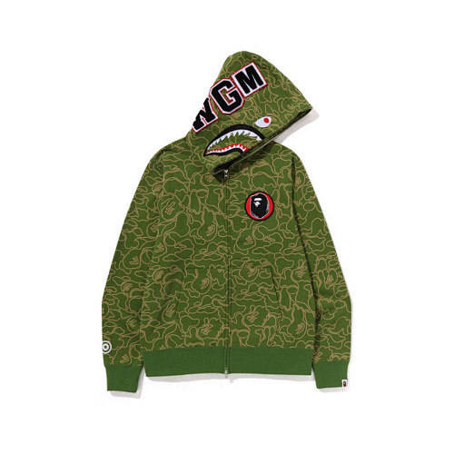 EM Sneakers BAPE 30th Anniversary Line Camo Shark Full Zip Hoodie Green