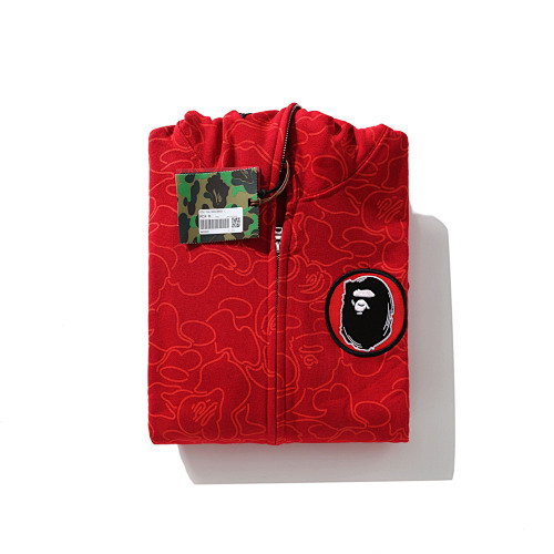 EM Sneakers BAPE 30th Anniversary Line Camo Shark Full Zip Hoodie Red