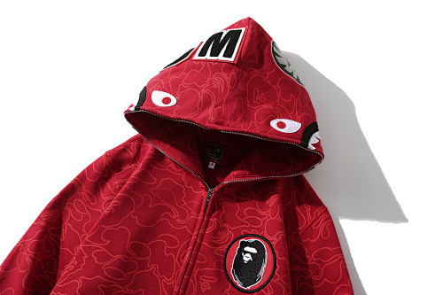 EM Sneakers BAPE 30th Anniversary Line Camo Shark Full Zip Hoodie Red