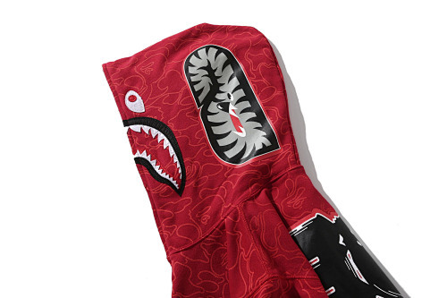 EM Sneakers BAPE 30th Anniversary Line Camo Shark Full Zip Hoodie Red