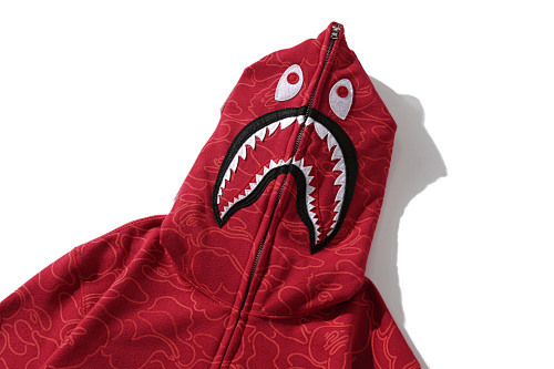 EM Sneakers BAPE 30th Anniversary Line Camo Shark Full Zip Hoodie Red