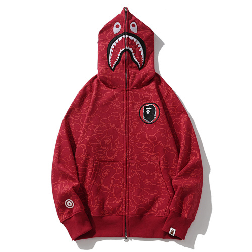EM Sneakers BAPE 30th Anniversary Line Camo Shark Full Zip Hoodie Red