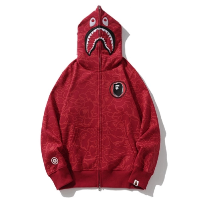 EM Sneakers BAPE 30th Anniversary Line Camo Shark Full Zip Hoodie Red 02