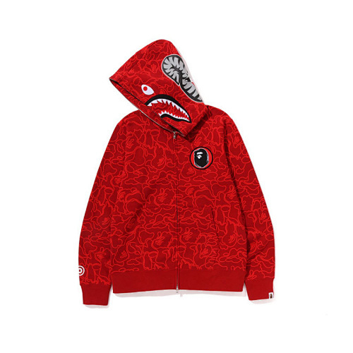 EM Sneakers BAPE 30th Anniversary Line Camo Shark Full Zip Hoodie Red