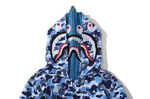 EM Sneakers BAPE ABC Camo Double Shark Full Zip Hoodie (FW23) Blue /Pink /Green