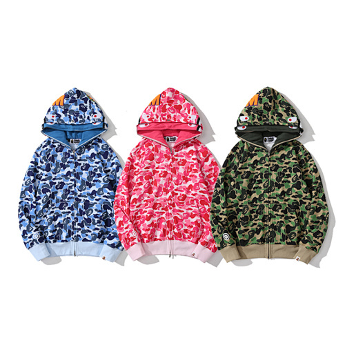 EM Sneakers BAPE ABC Camo Double Shark Full Zip Hoodie (FW23) Blue /Pink /Green