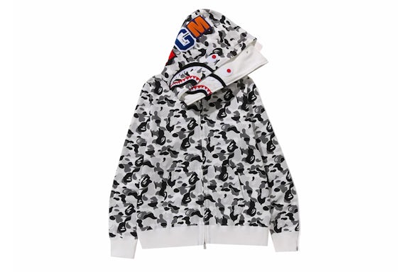 EM Sneakers BAPE ABC Camo Double Shark Full Zip Hoodie (FW23) Grey