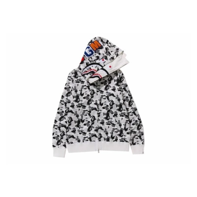 EM Sneakers BAPE ABC Camo Double Shark Full Zip Hoodie (FW23) Grey 01