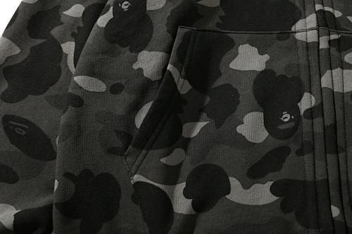 EM Sneakers Bape Color Camo Tiger Shark Wide Full Zip Double Hoodie Black (SS21)