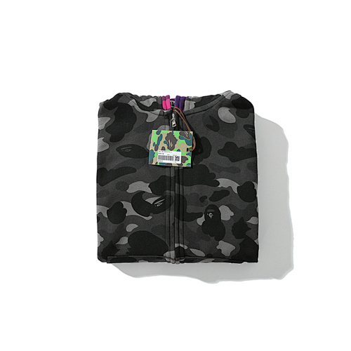 EM Sneakers Bape Color Camo Tiger Shark Wide Full Zip Double Hoodie Black (SS21)