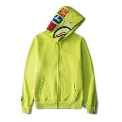 EM Sneakers BAPE Neon Shark Full Zip Hoodie Yellow 01