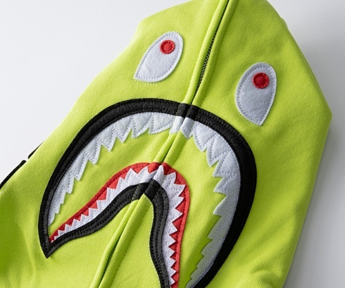 EM Sneakers BAPE Neon Shark Full Zip Hoodie Yellow