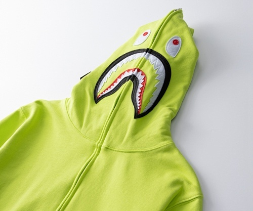 EM Sneakers BAPE Neon Shark Full Zip Hoodie Yellow