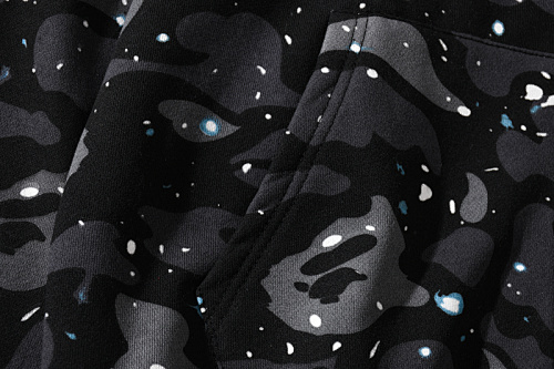 EM Sneakers BAPE Space Camo Shark Full Zip Double Hoodie Black