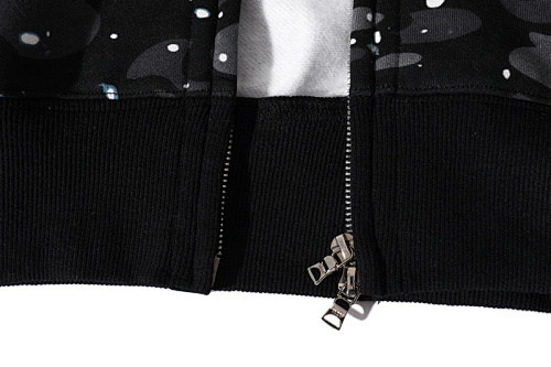 EM Sneakers BAPE Space Camo Shark Full Zip Double Hoodie Black