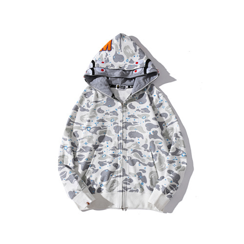 EM Sneakers BAPE Space Camo Shark Full Zip Double Hoodie White