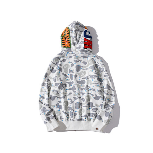 EM Sneakers BAPE Space Camo Shark Full Zip Double Hoodie White
