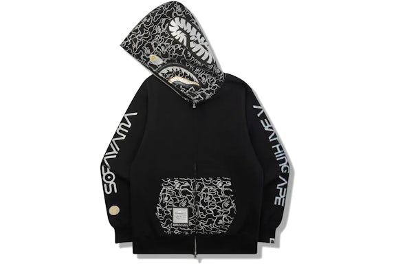 EM Sneakers BAPE x Hajime Sorayama Shark Full Zip Hoodie Black