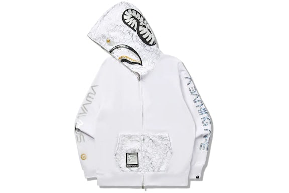 EM Sneakers BAPE x Hajime Sorayama Shark Full Zip Hoodie White