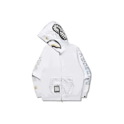 EM Sneakers BAPE x Hajime Sorayama Shark Full Zip Hoodie White 01