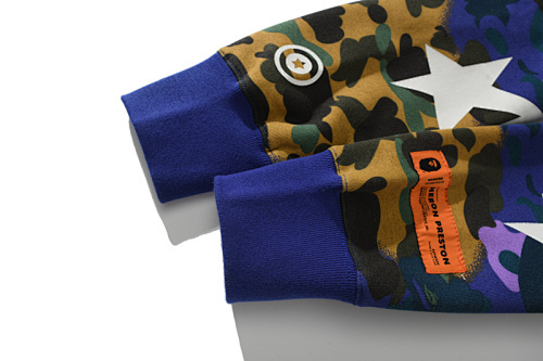 EM Sneakers BAPE x Heron Preston Mix 1st Camo Shark Relaxed Fit Full Zip Hoodie Purple