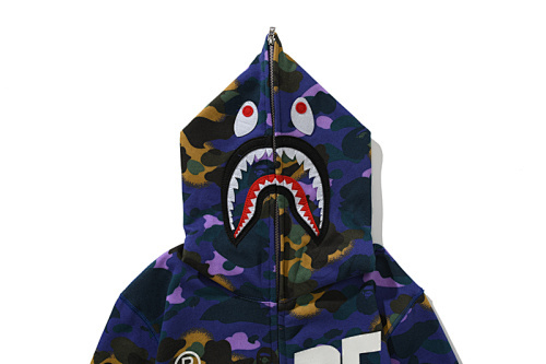 EM Sneakers BAPE x Heron Preston Mix 1st Camo Shark Relaxed Fit Full Zip Hoodie Purple
