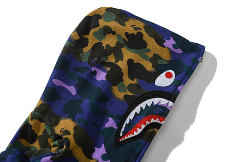 EM Sneakers BAPE x Heron Preston Mix 1st Camo Shark Relaxed Fit Full Zip Hoodie Purple